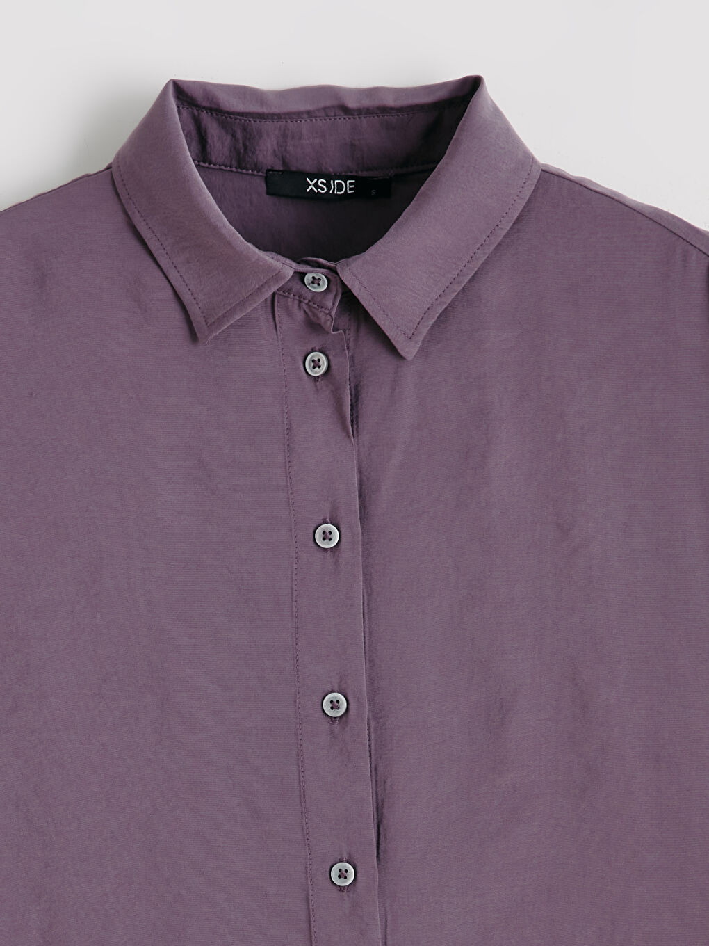 Mürdüm Oversize Modal Karışımlı Kadın Gömlek-5