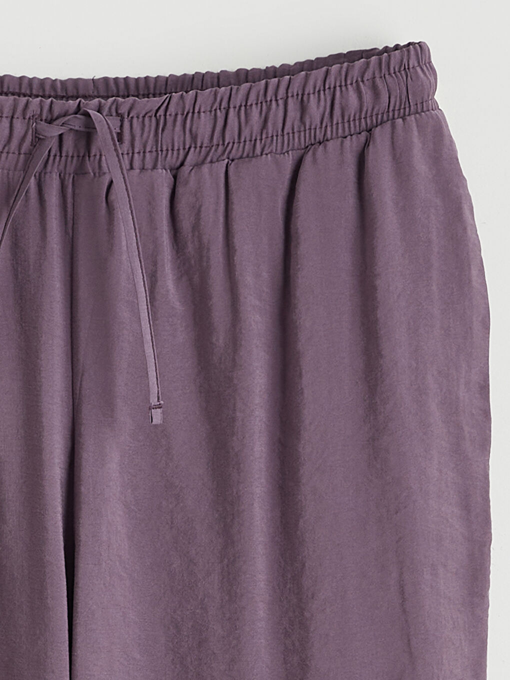Mürdüm Belİ Lastikli Geniş Paça Kadın Pantolon	-5