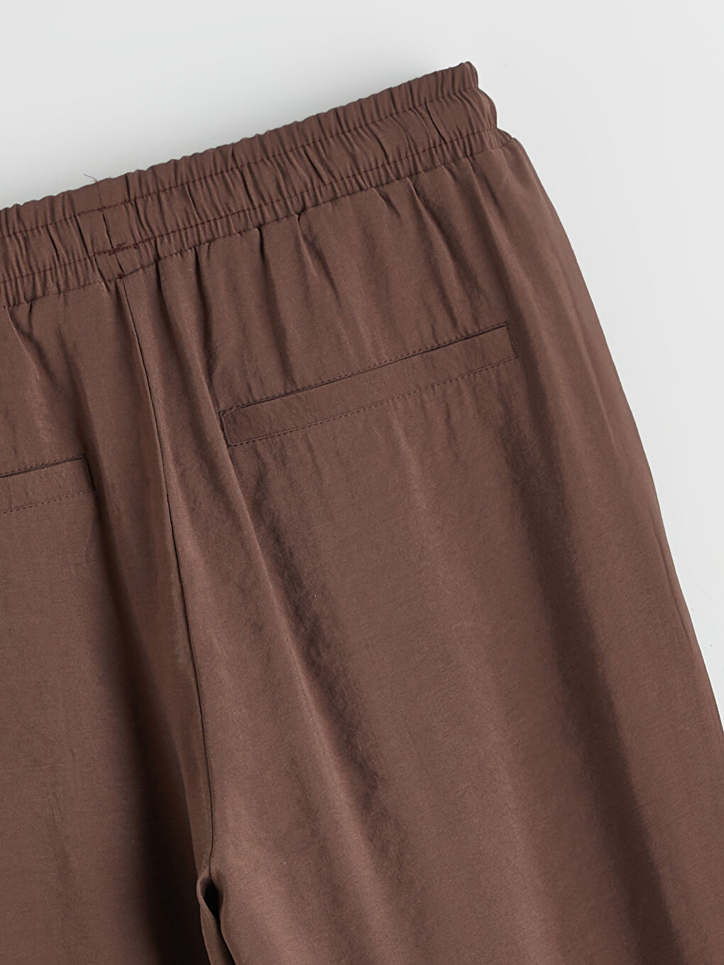 Kahverengi Belİ Lastikli Geniş Paça Kadın Pantolon	-5
