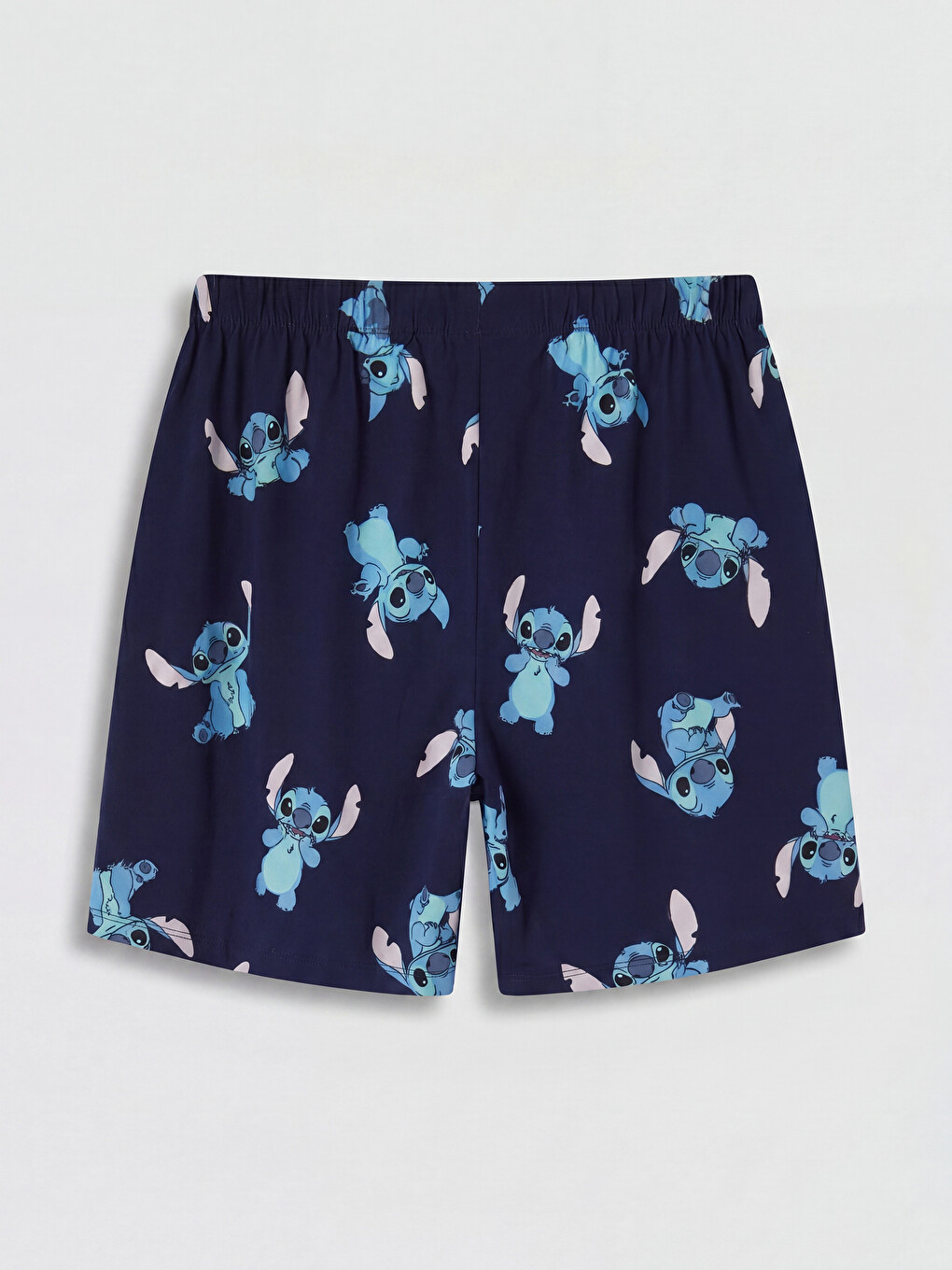 Lacivert Stitch Baskılı %100 Pamuklu Kadın Pijama Altı-1