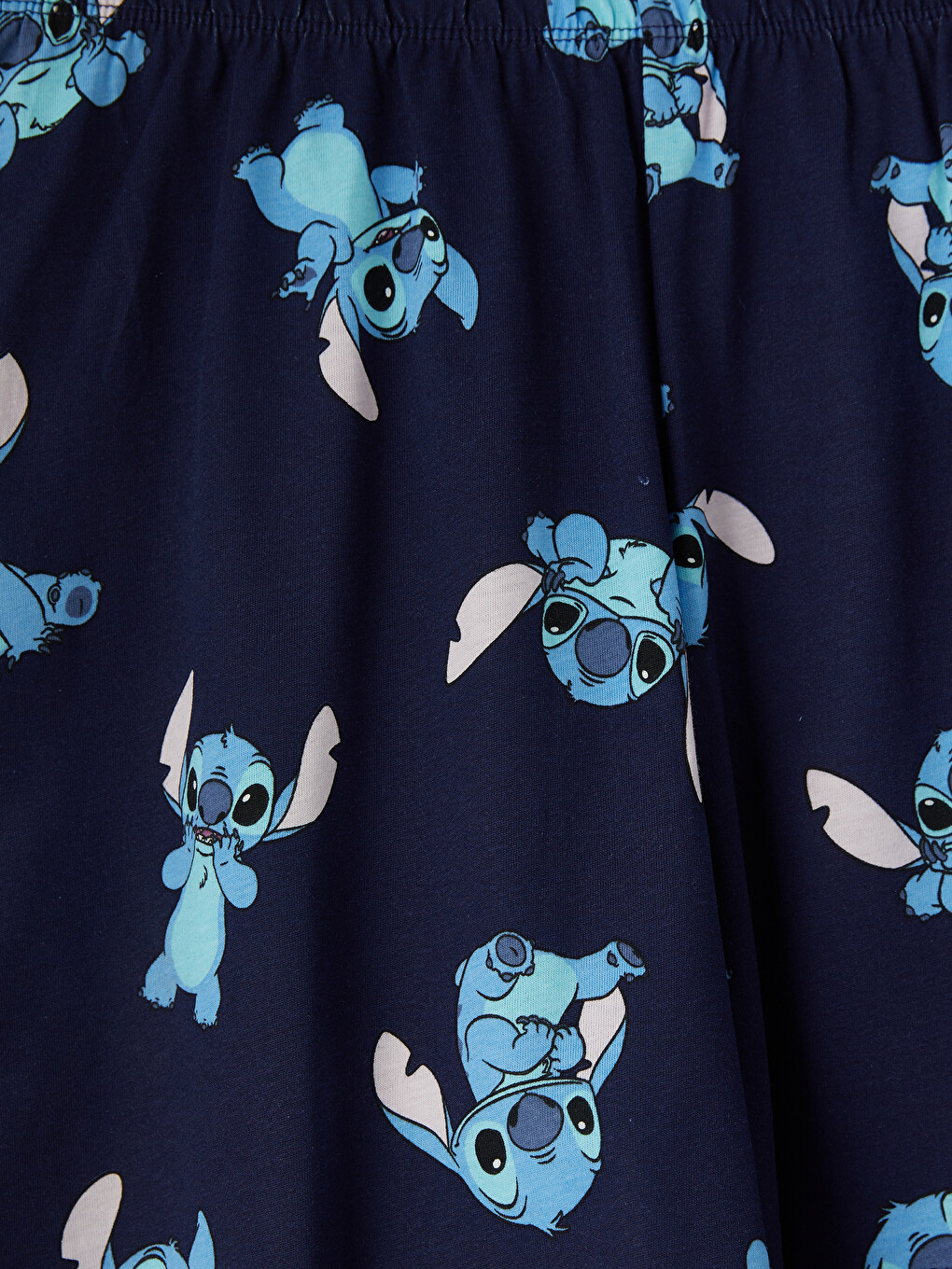 Lacivert Stitch Baskılı Kadın Şortlu Pijama Takımı-6