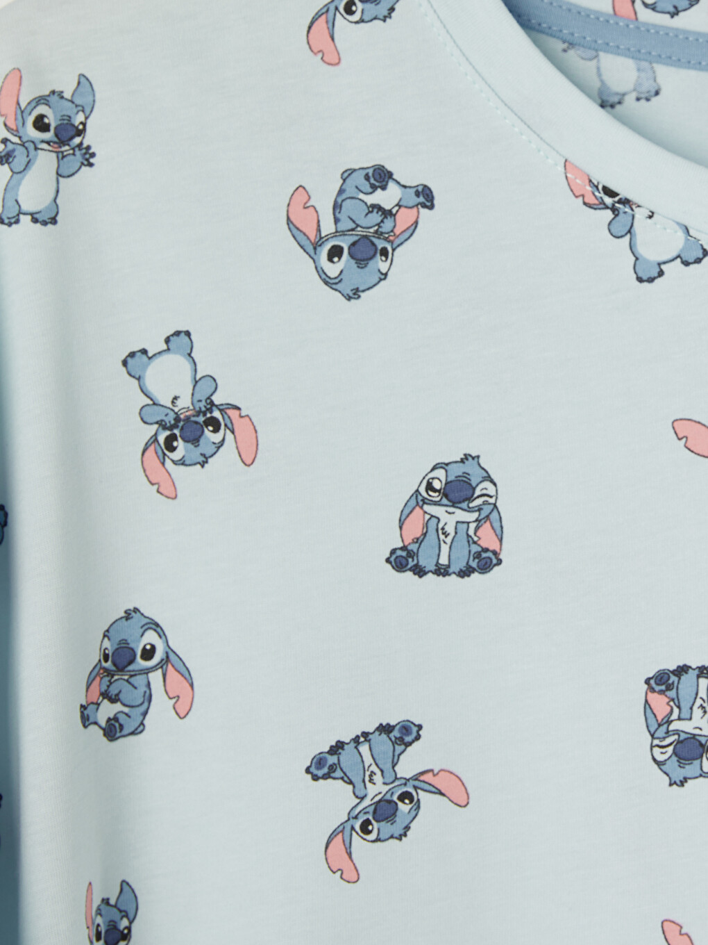 Mavi Stitch Baskılı Kadın Pijama Üstü-2