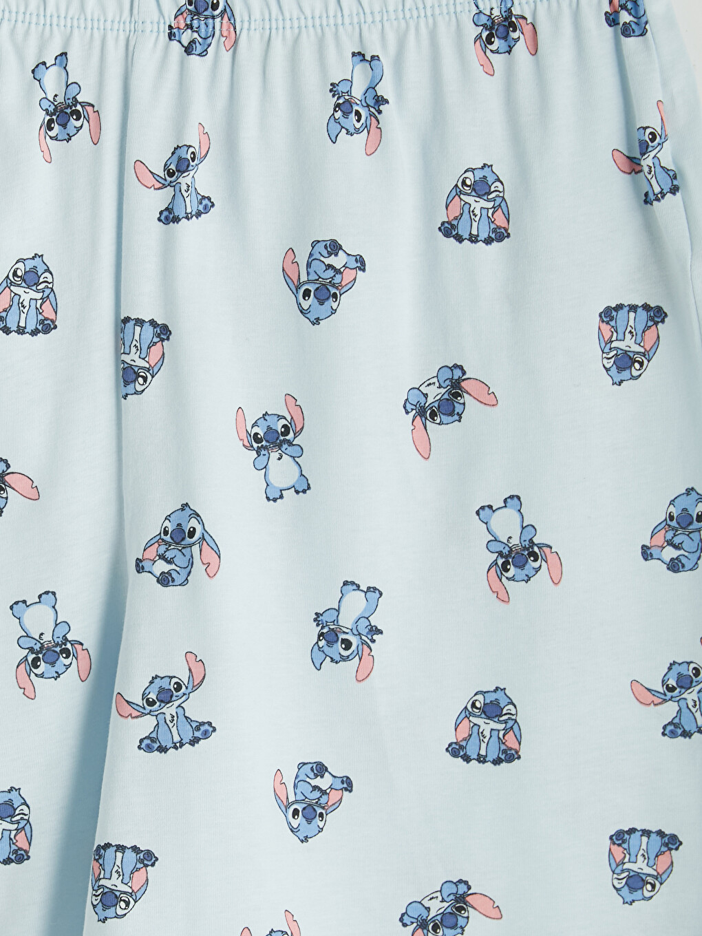 Mavi Stitch Baskılı Kadın Şortlu Pijama Takımı-6
