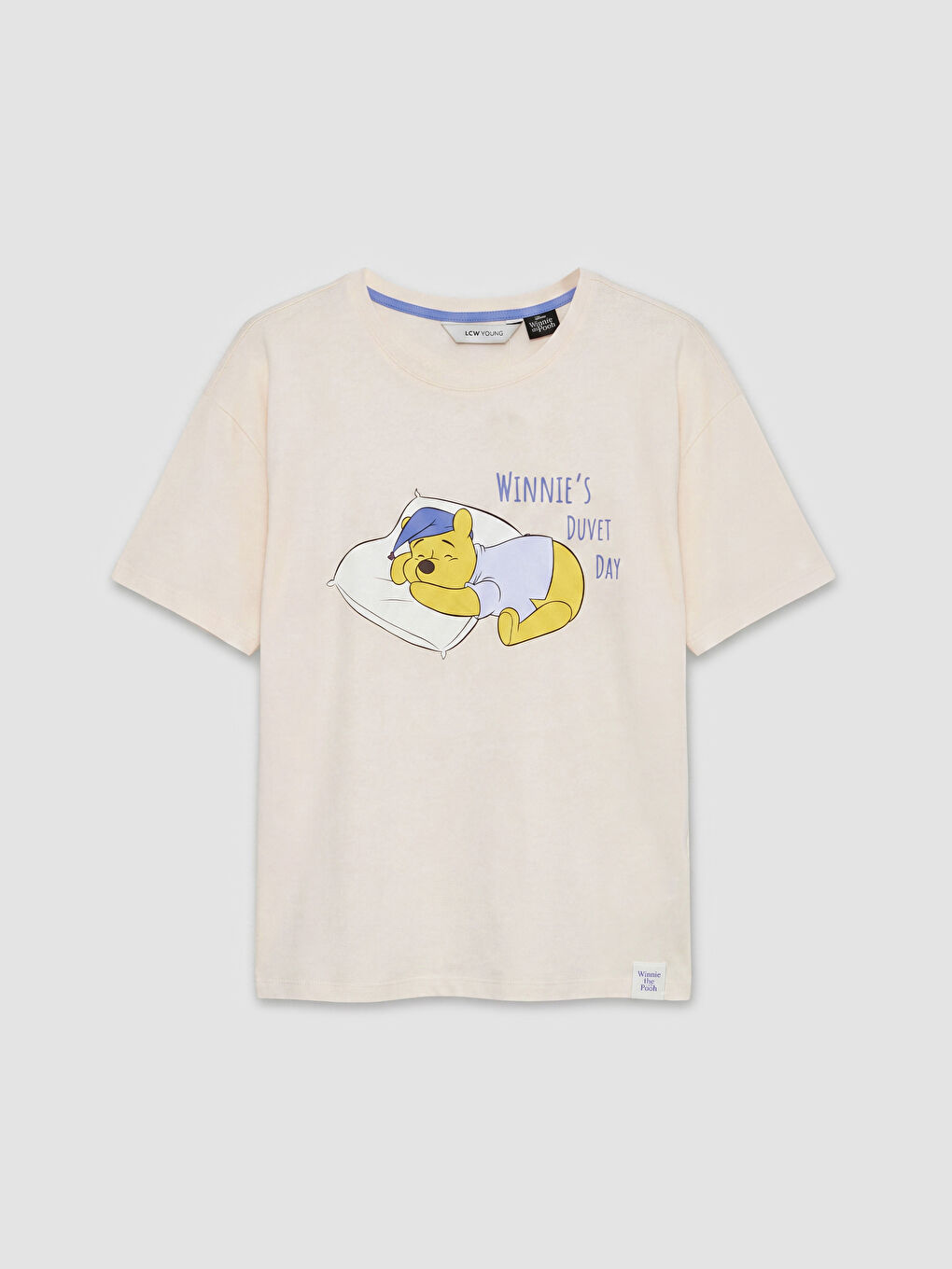 Pembe Winnie the Pooh Baskılı Kadın Şortlu Pijama Takımı-5