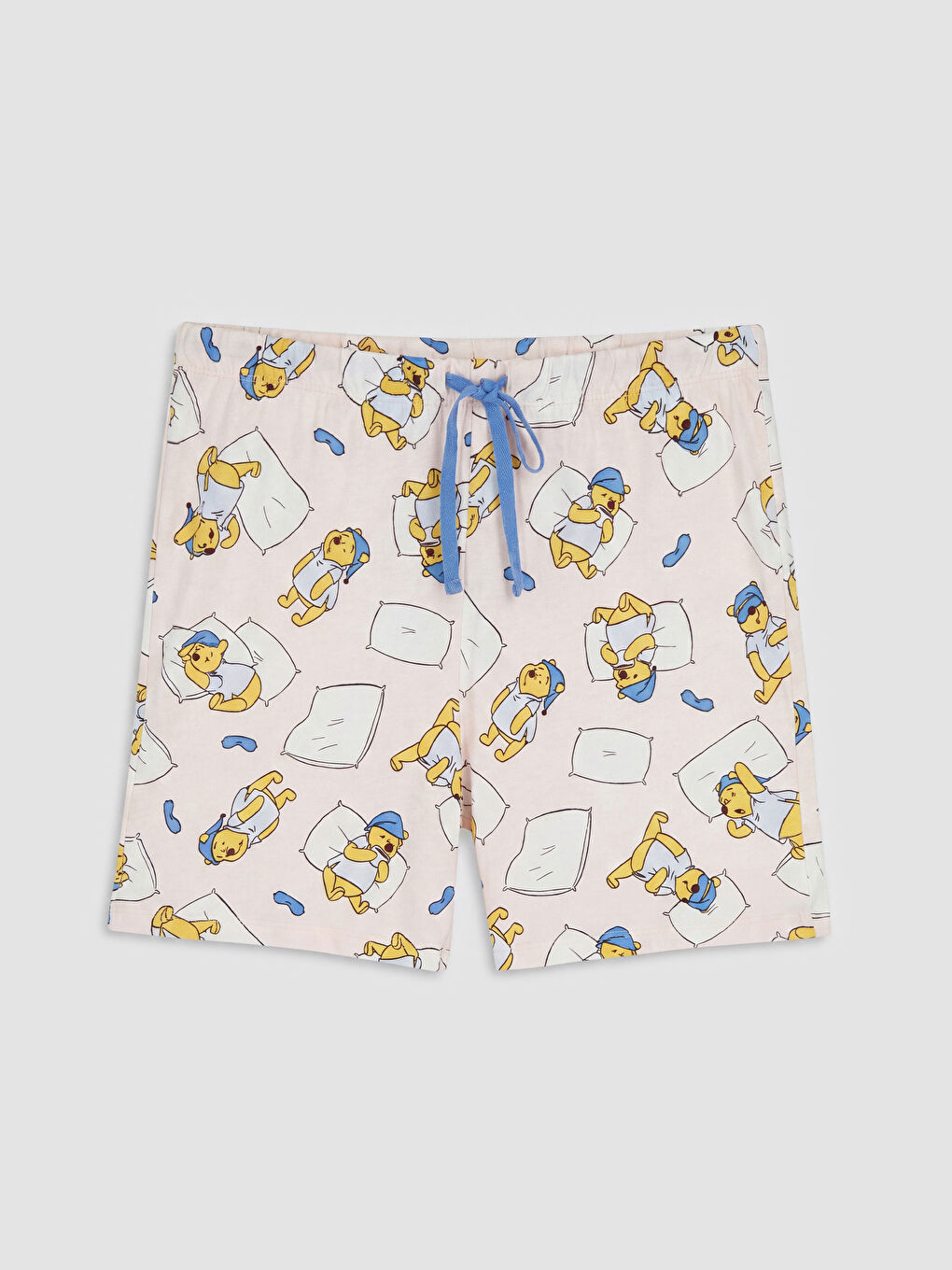 Pembe Winnie the Pooh Baskılı Kadın Şortlu Pijama Takımı-6