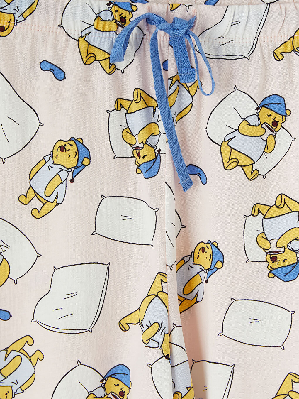 Pembe Winnie the Pooh Baskılı Kadın Şortlu Pijama Takımı-8