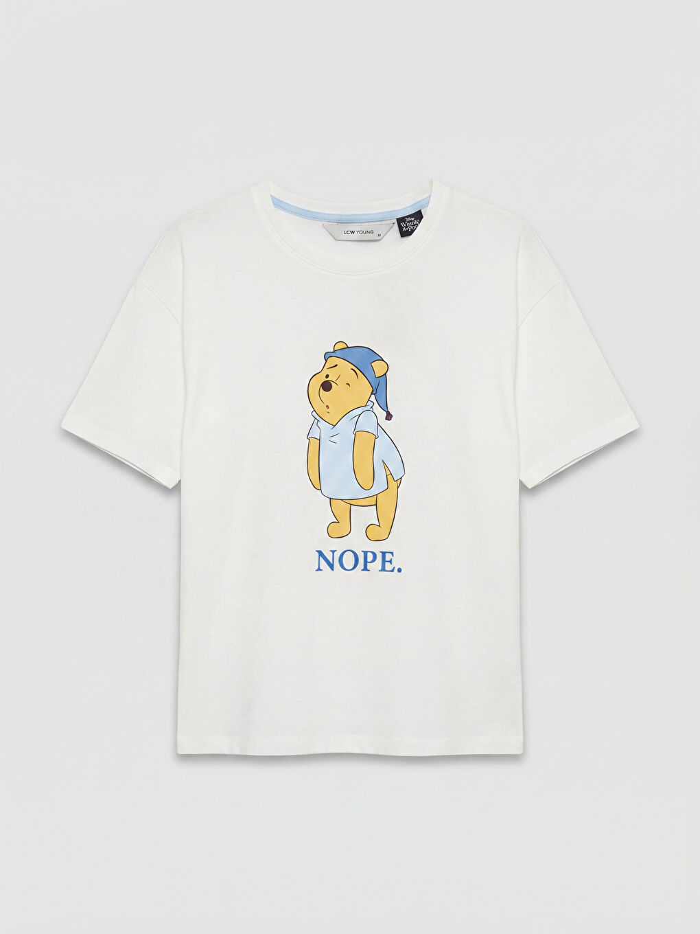 Mavi Winnie the Pooh Baskılı Kadın Şortlu Pijama Takımı-1