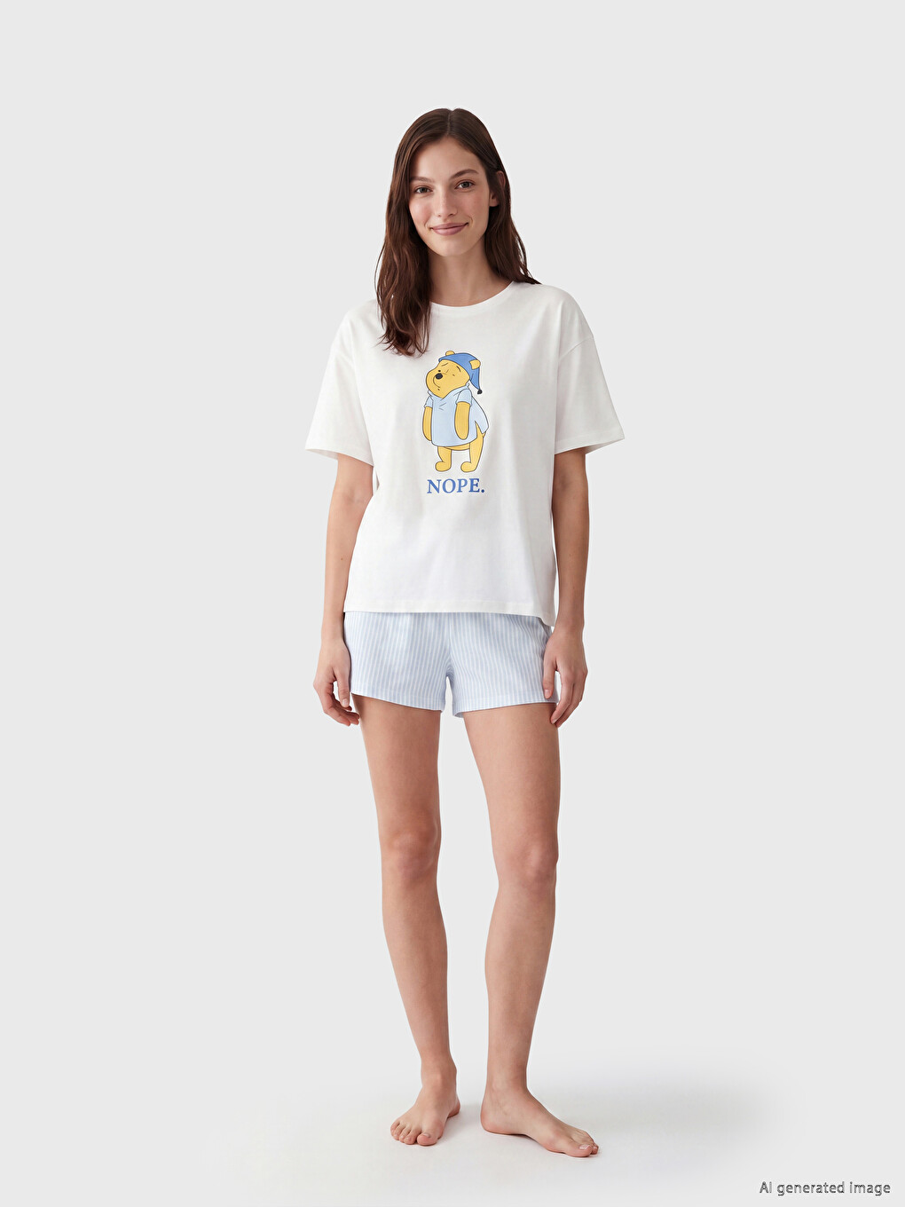 Winnie the Pooh Printed Women's Shortie Pyjama Set-1