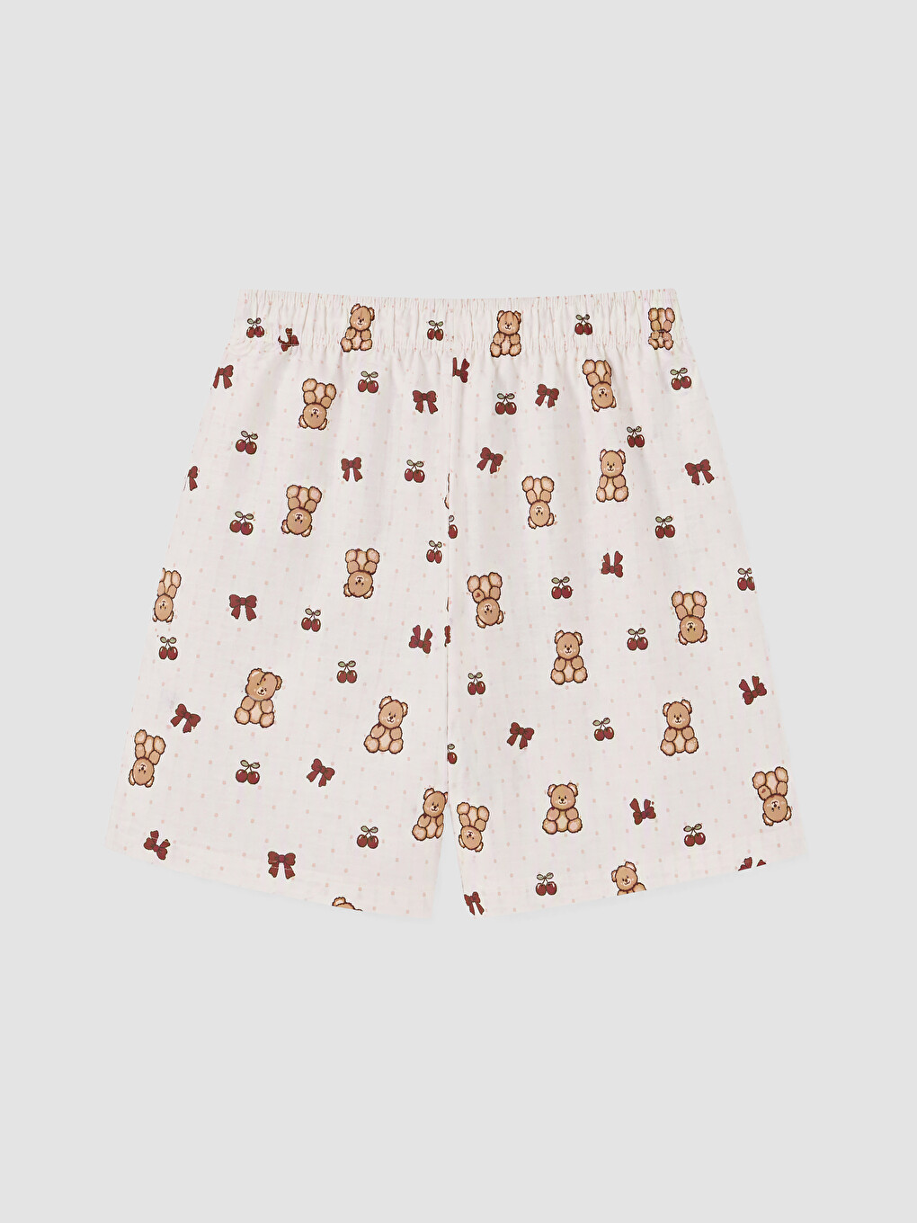 Peter Pan Collar Teddy Bear Printed Women's Shorts Pyjamas Set-9