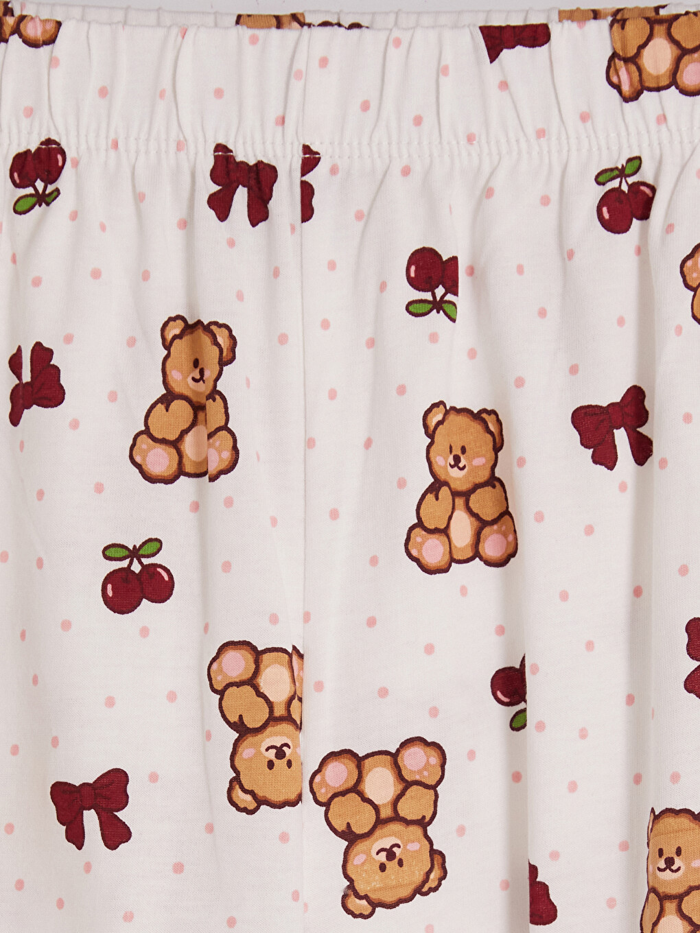 Peter Pan Collar Teddy Bear Printed Women's Shorts Pyjamas Set-10