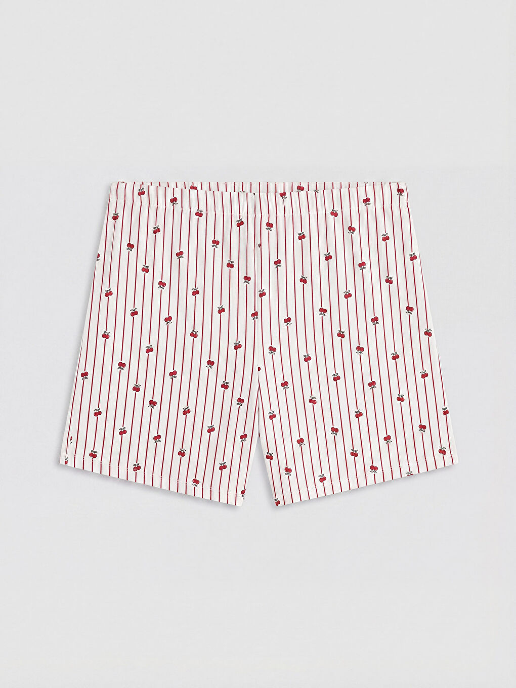 Bordo Baskılı Kadın Şortlu Pijama Takımı-3
