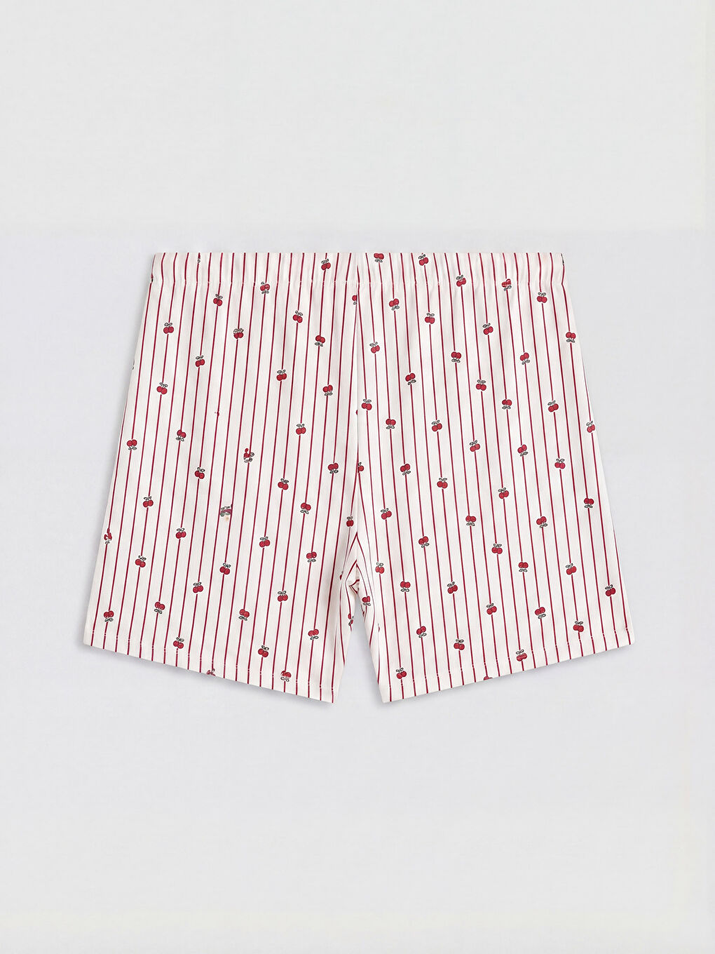 Bordo Baskılı Kadın Şortlu Pijama Takımı-4