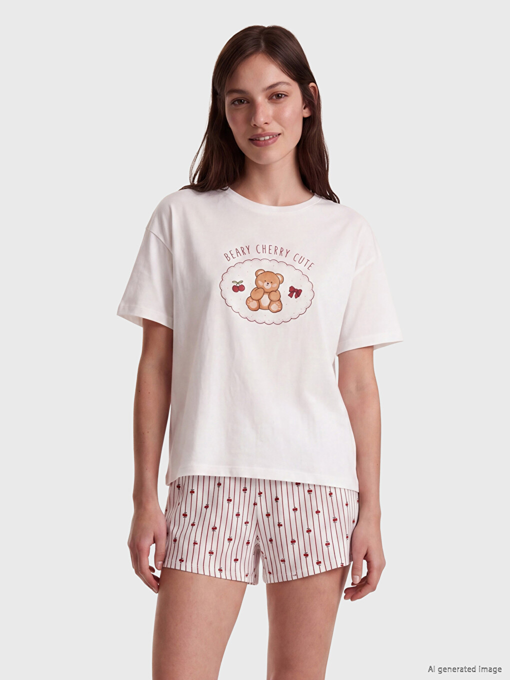 Printed Women's Shortie Pyjamas Set-1