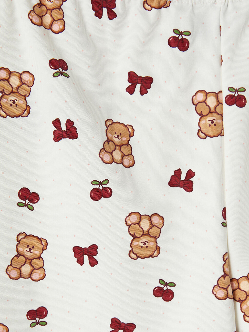 Ekru Beli Lastikli Baskılı Kadın Şort Pijama Altı-1