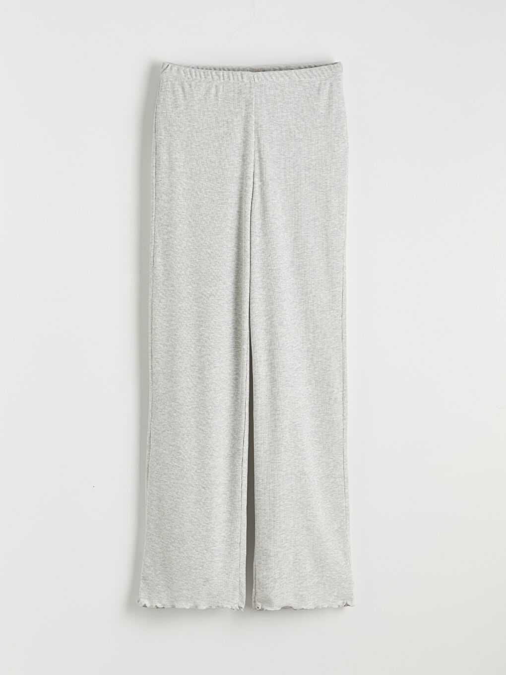 Gri V Yaka Nakışlı Kadın Pijama Takımı-6