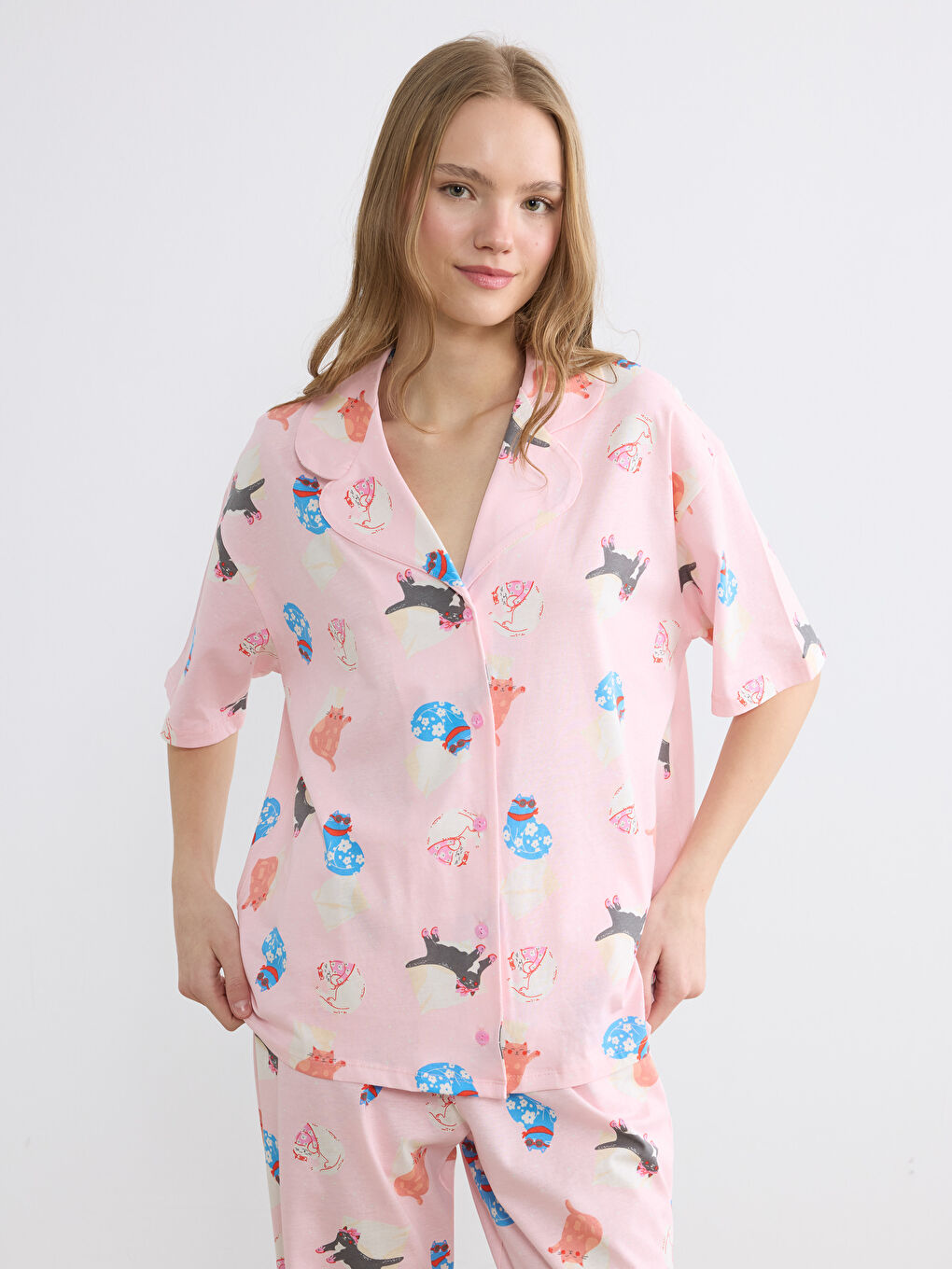 Жінка РОЖЕВИЙ Піжамний комплект-1