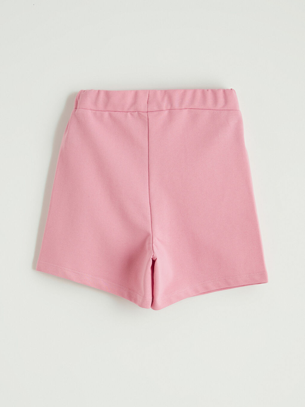 Pembe Beli Lastikli Kız Çocuk Şort-2