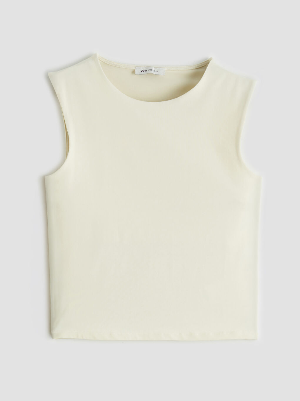 მრგვალი საყელო ქალის უმკლავო მაისური-3