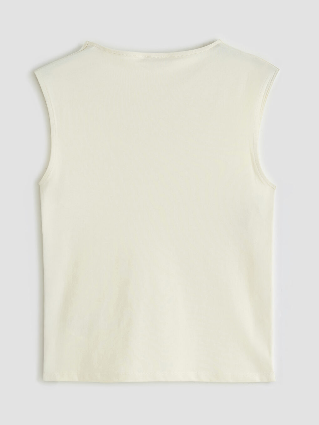 მრგვალი საყელო ქალის უმკლავო მაისური-4