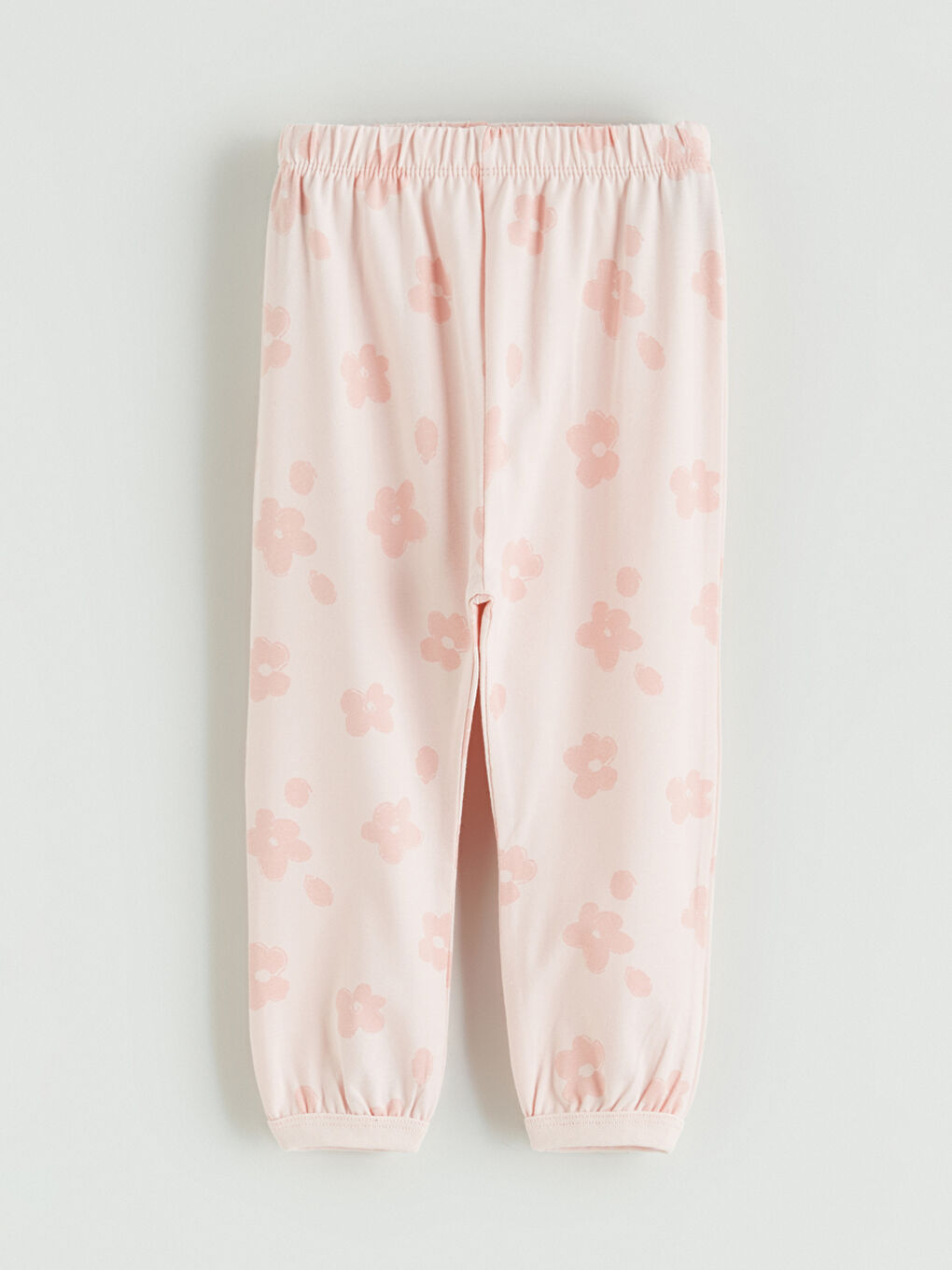 Pembe Bisiklet Yaka Çiçekli Kız Bebek Pijama Takımı-4