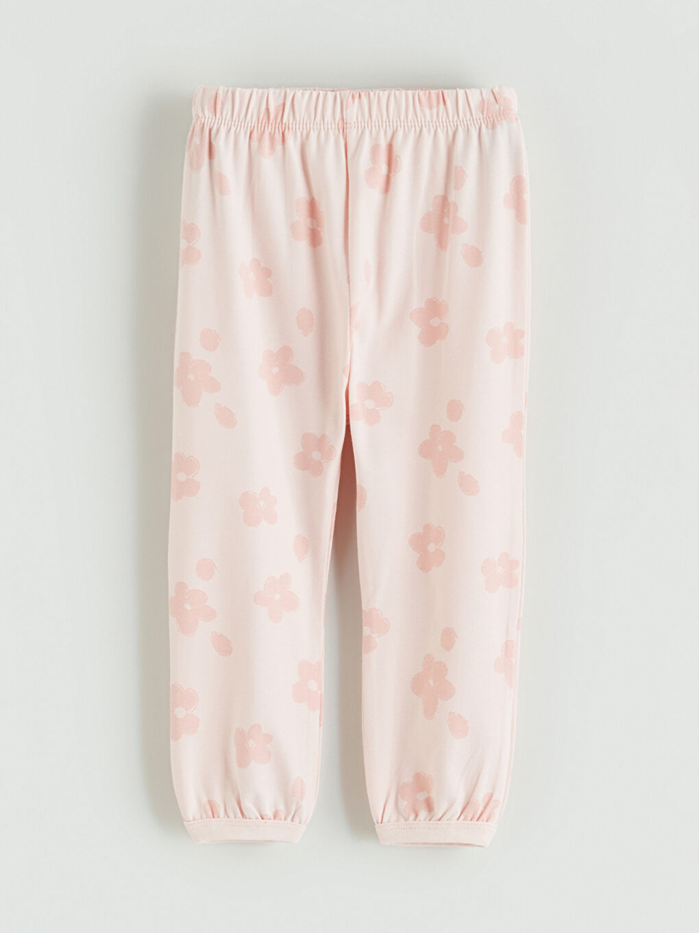 Pembe Bisiklet Yaka Çiçekli Kız Bebek Pijama Takımı-6