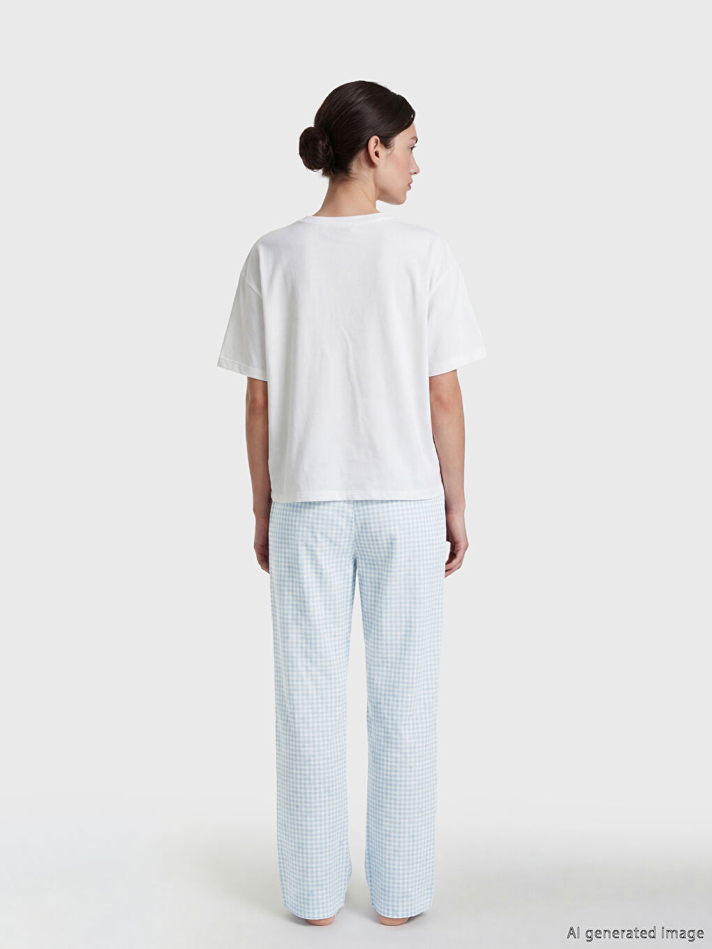 Lila Bisiklet Yaka Baskılı Kadın Pijama Takımı-3