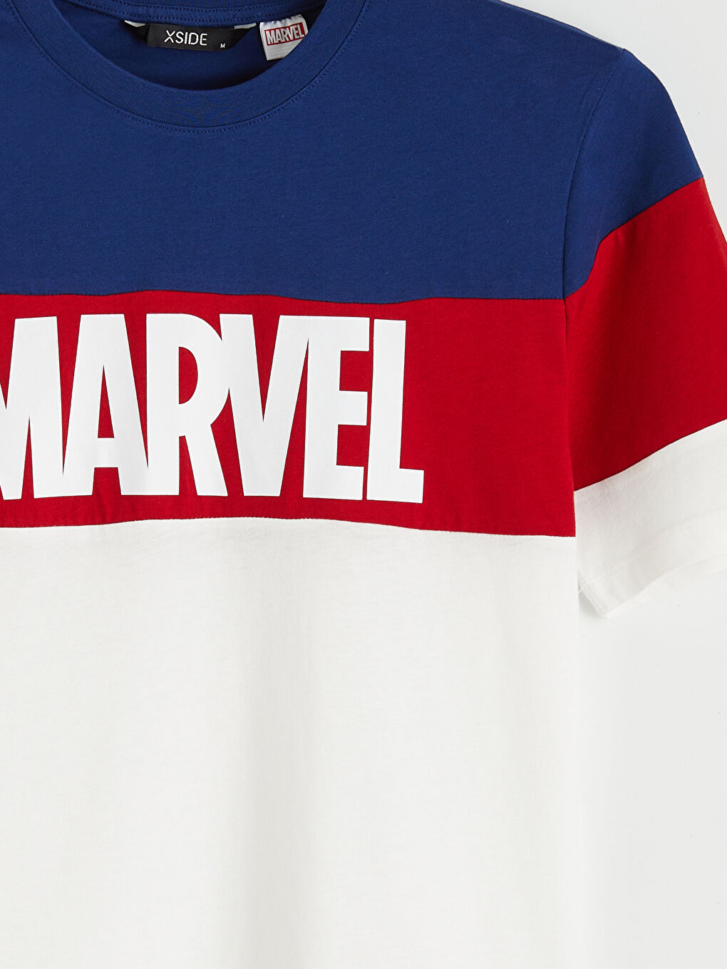Tricou Bărbați din Bumbac cu Imprimeu Marvel și Guler Rotund-5