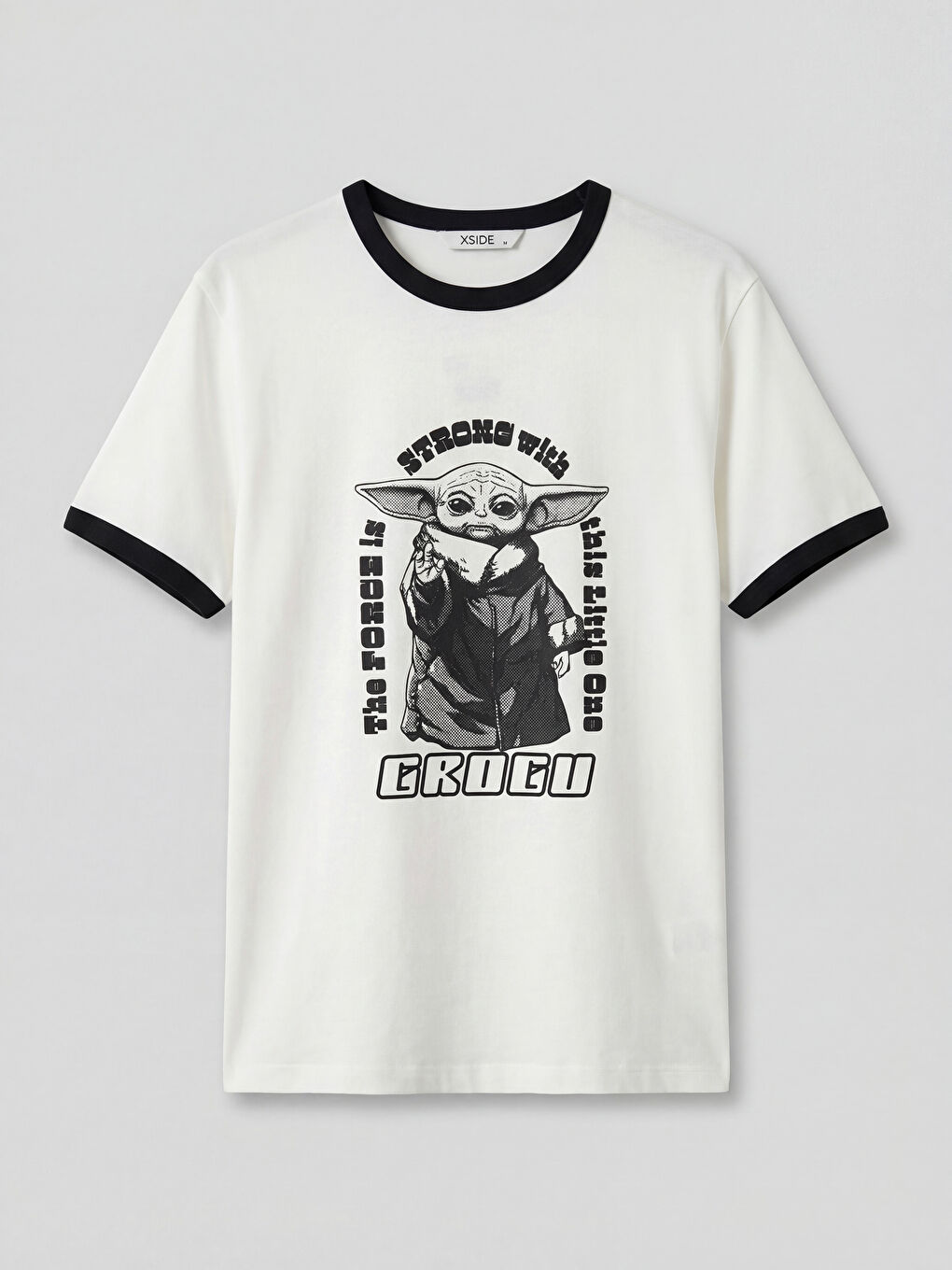 Beyaz Bisiklet Yaka Star Wars Baskılı Erkek Tişört-3