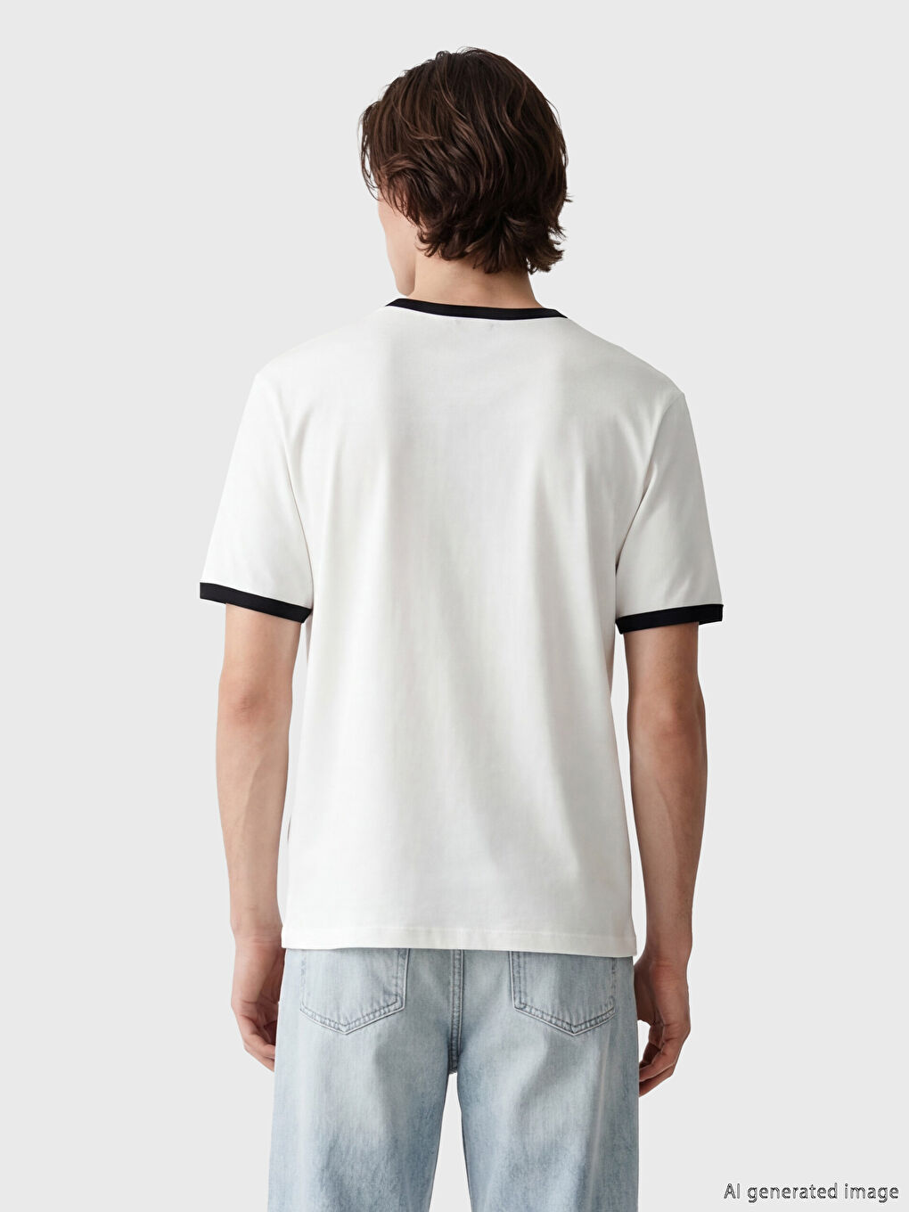 Beyaz Bisiklet Yaka Star Wars Baskılı Erkek Tişört-2