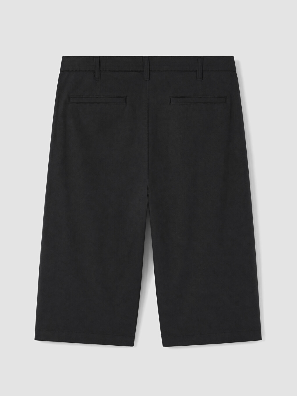 Siyah Regular Fit Keten Karışımlı Erkek Şort-2
