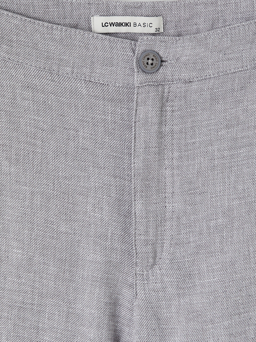 Gri Regular Fit Keten Karışımlı Erkek Şort-1