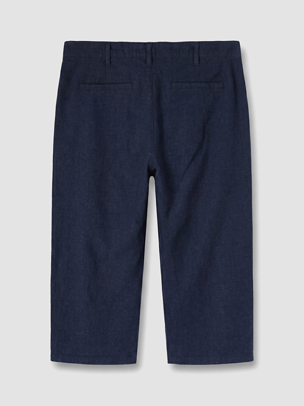 Lacivert Regular Fit Keten Karışımlı Erkek Şort-2