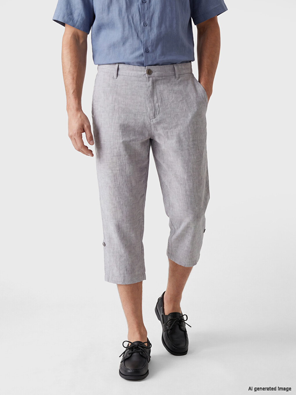 Regular Fit Linen Blend Men's Shorts-1