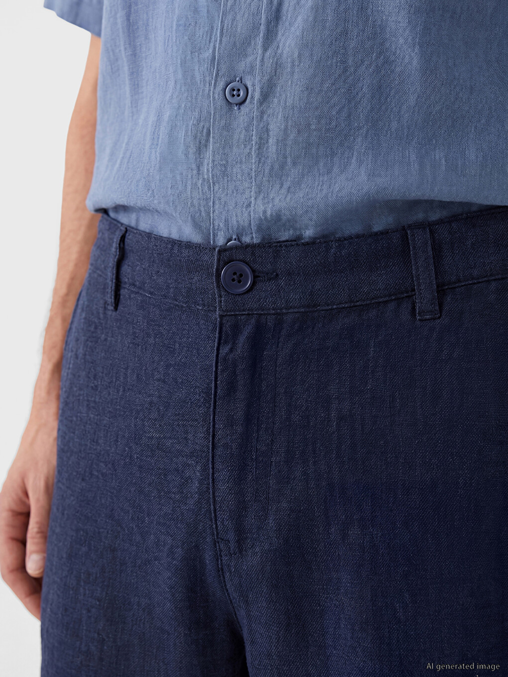 Regular Fit Linen Blend Men's Shorts-2