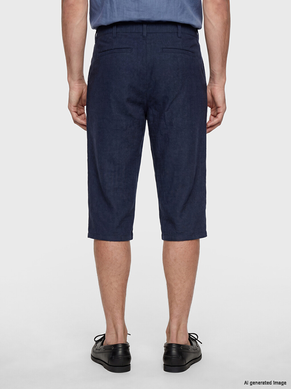 Regular Fit Linen Blend Men's Shorts-3