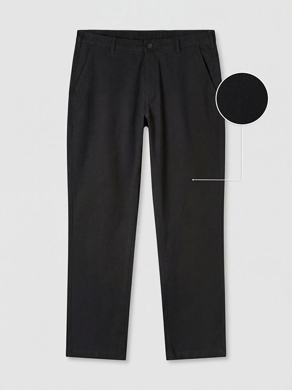 Siyah Standart Kalıp Erkek Chino Pantolon