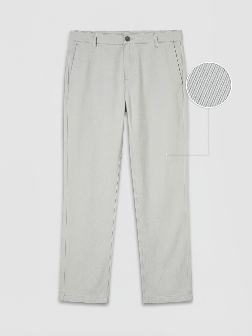 Gri Standart Kalıp Erkek Chino Pantolon