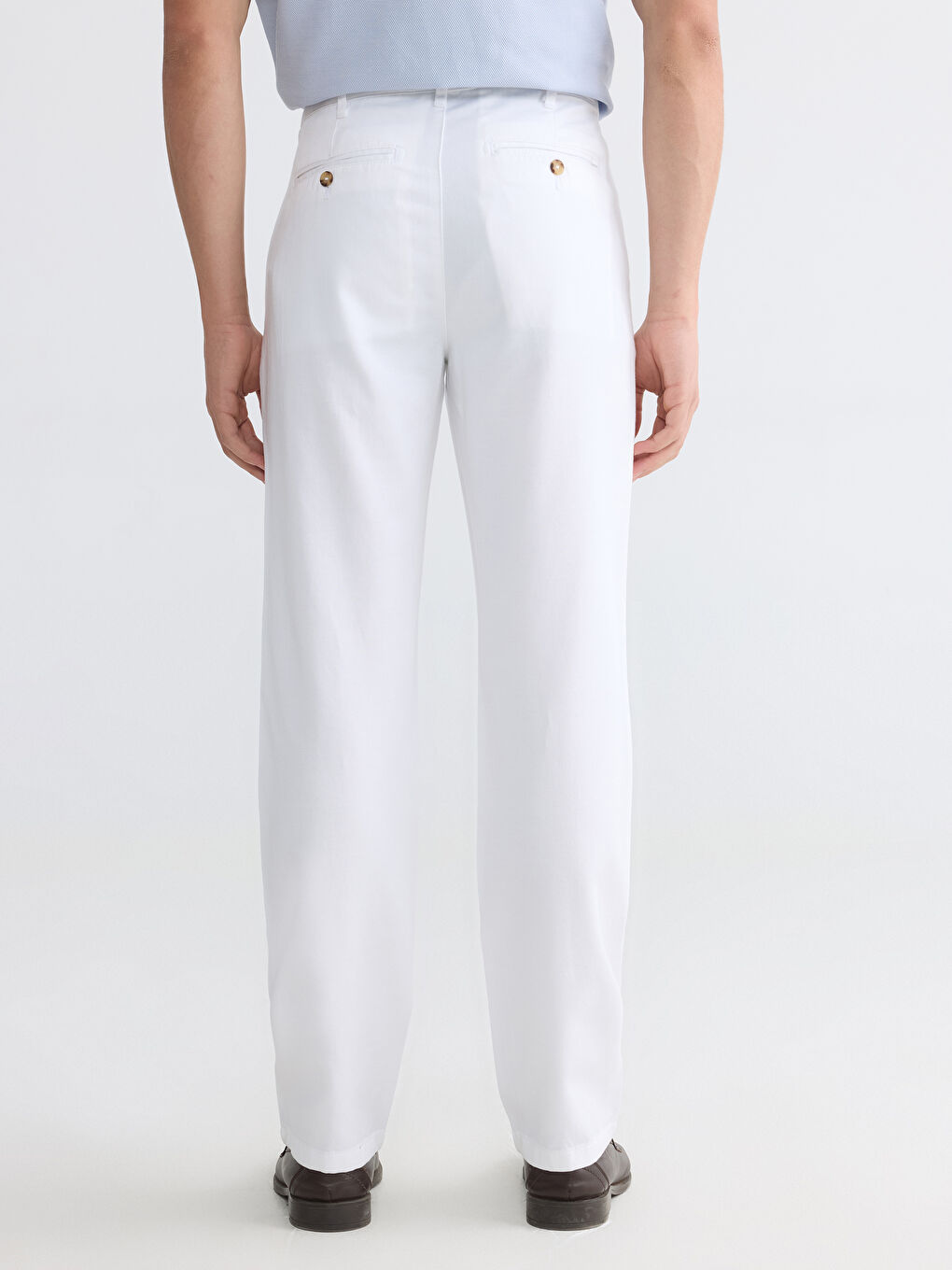 Beyaz Regular Fit Erkek Chino Pantolon-3