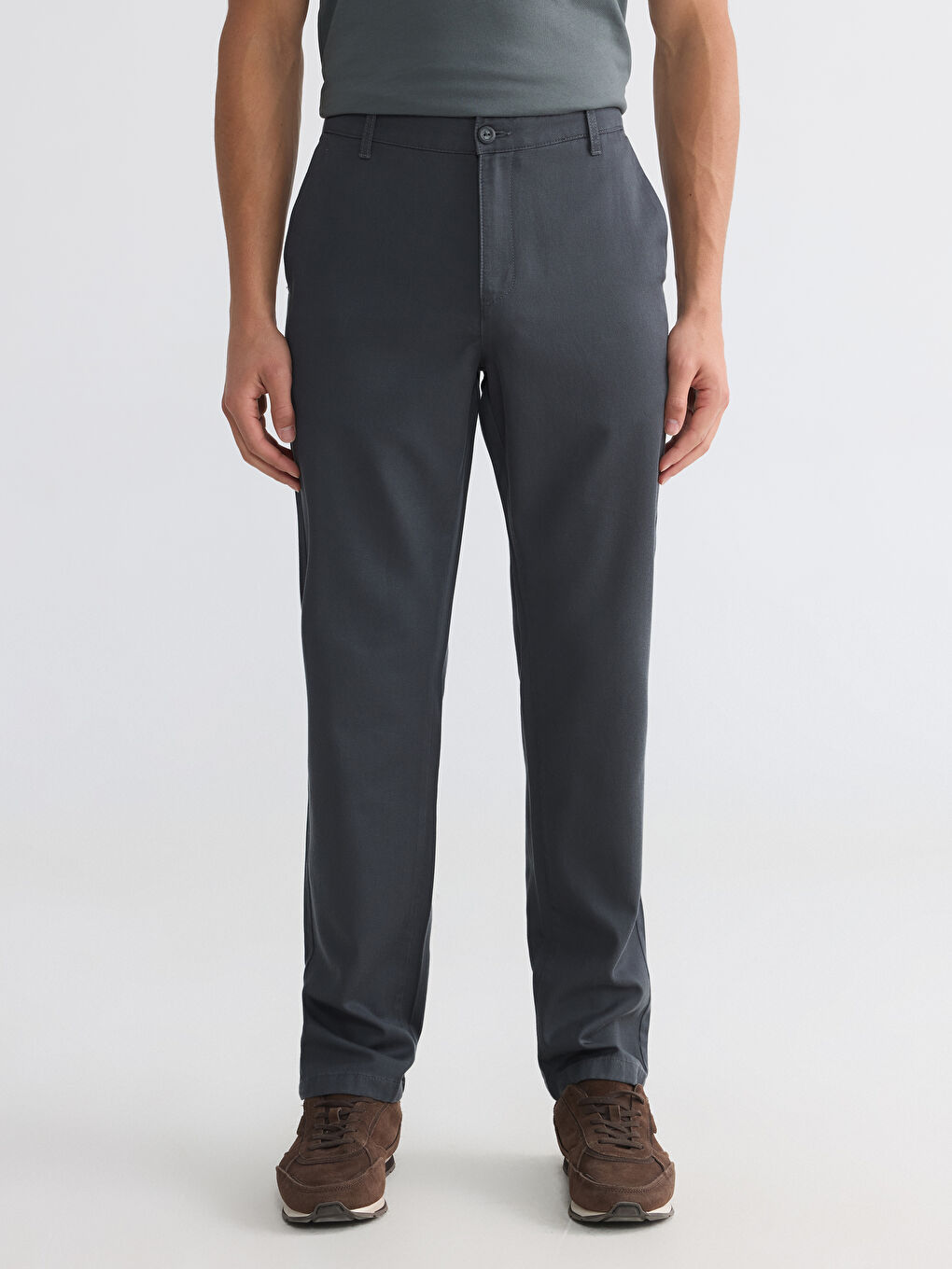 Antrasit Regular Fit Erkek Chino Pantolon-1