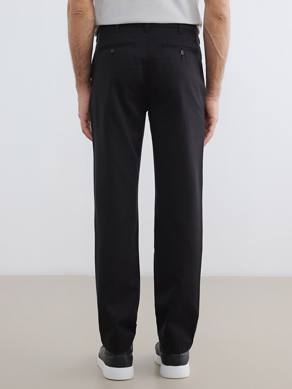 Siyah Regular Fit Erkek Chino Pantolon-3