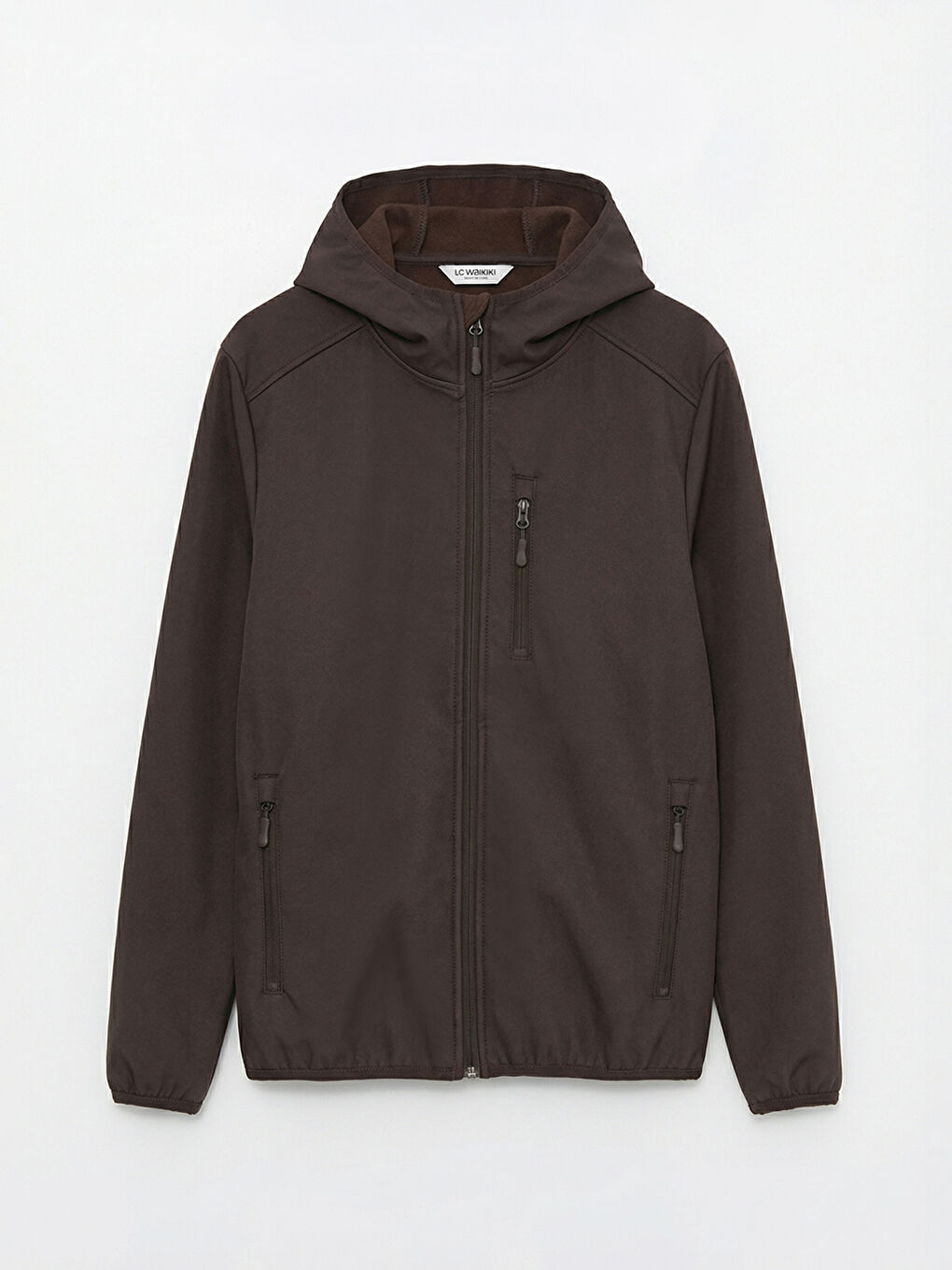 Kahverengi Standart Kalıp Kapüşonlu Erkek Mont-6