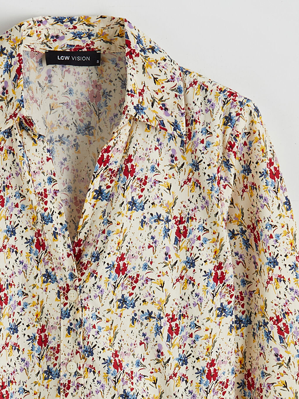 Floral Sash Poplin Women's Shirt Dress-5