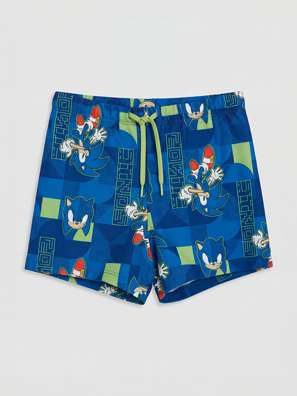 Mavi Sonic Baskılı Hızlı Kuruyan Erkek Çocuk Mayo