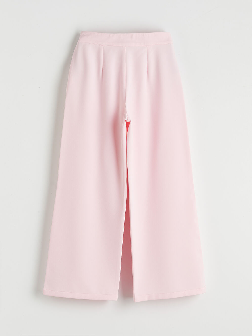 Pembe Pileli Kız Çocuk Geniş Paça Pantolon-1