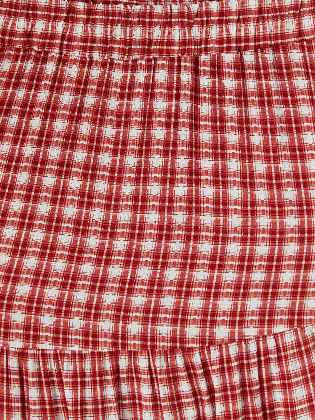 Elastic Waist Plaid Layered Skirt-6