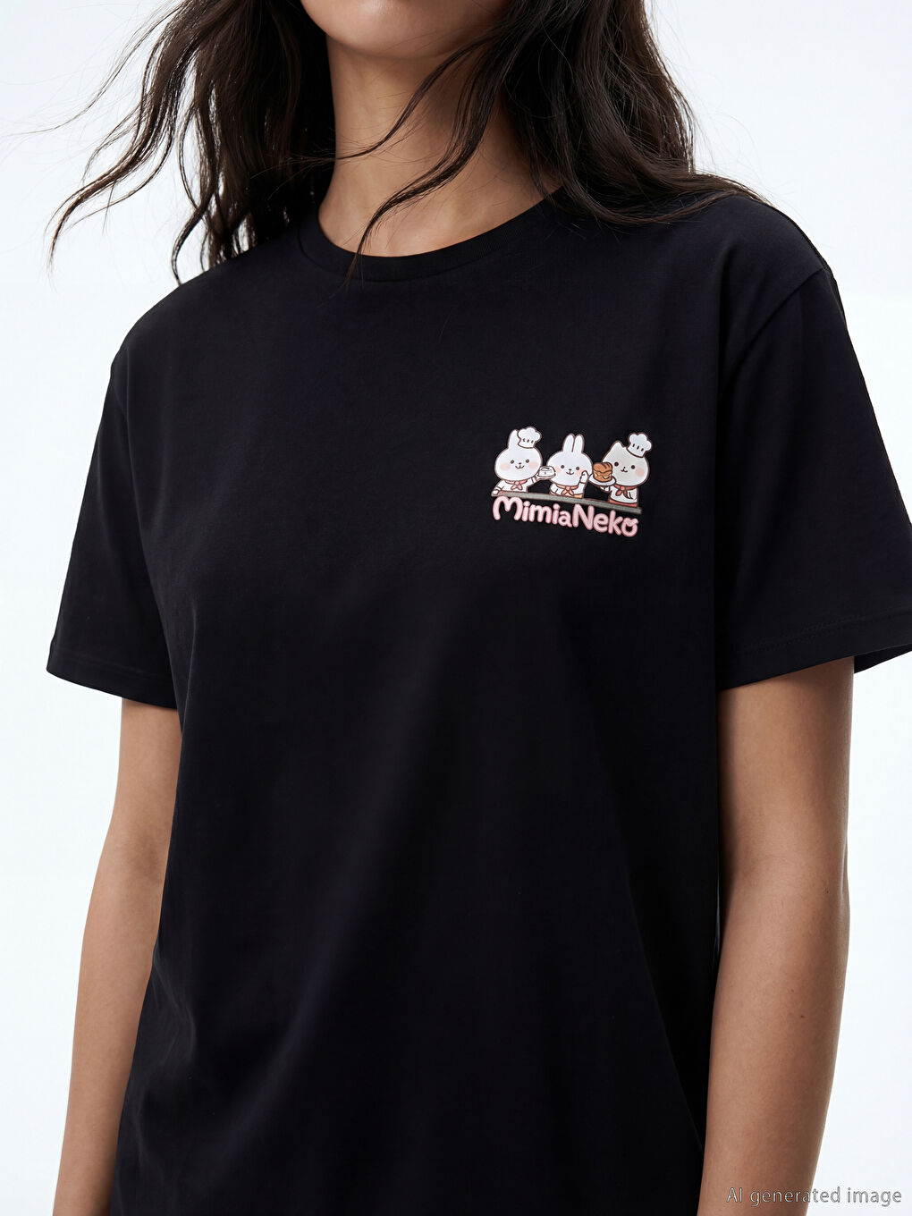 Γυναίκα ΜΑΥΡΟ Μπλουζάκι-2