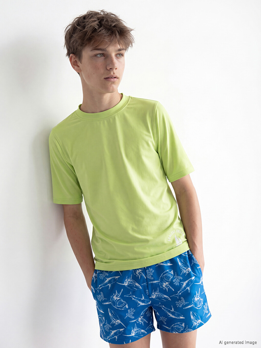 Printed Boys' Swimwear Top
