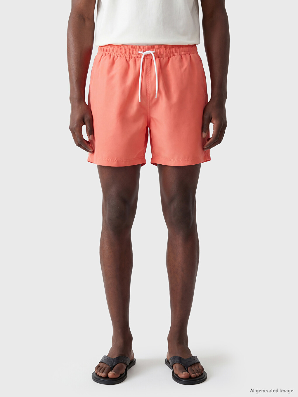 Man Orange Swimming Shorts-3