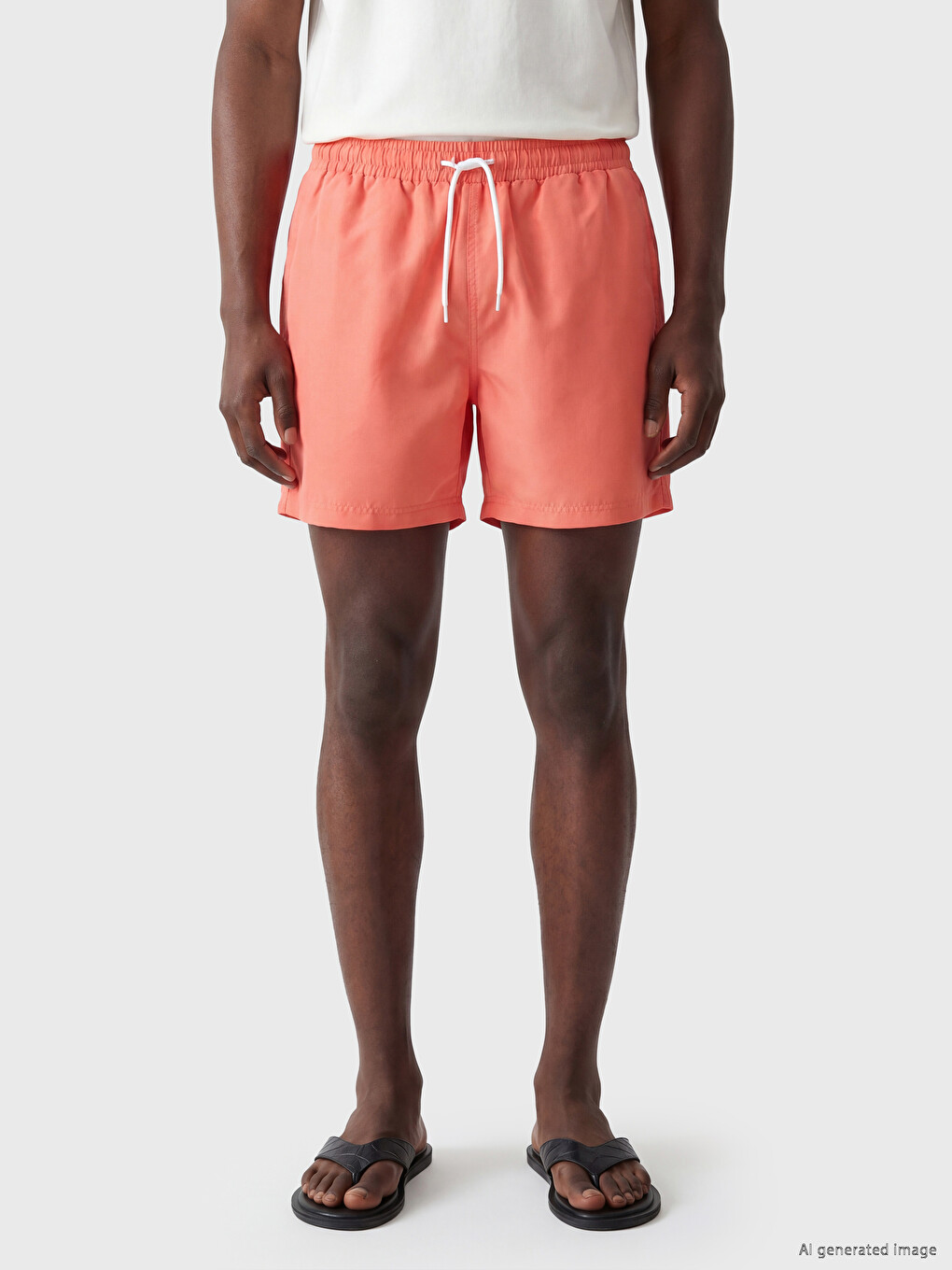 Man Orange Swimming Shorts-4