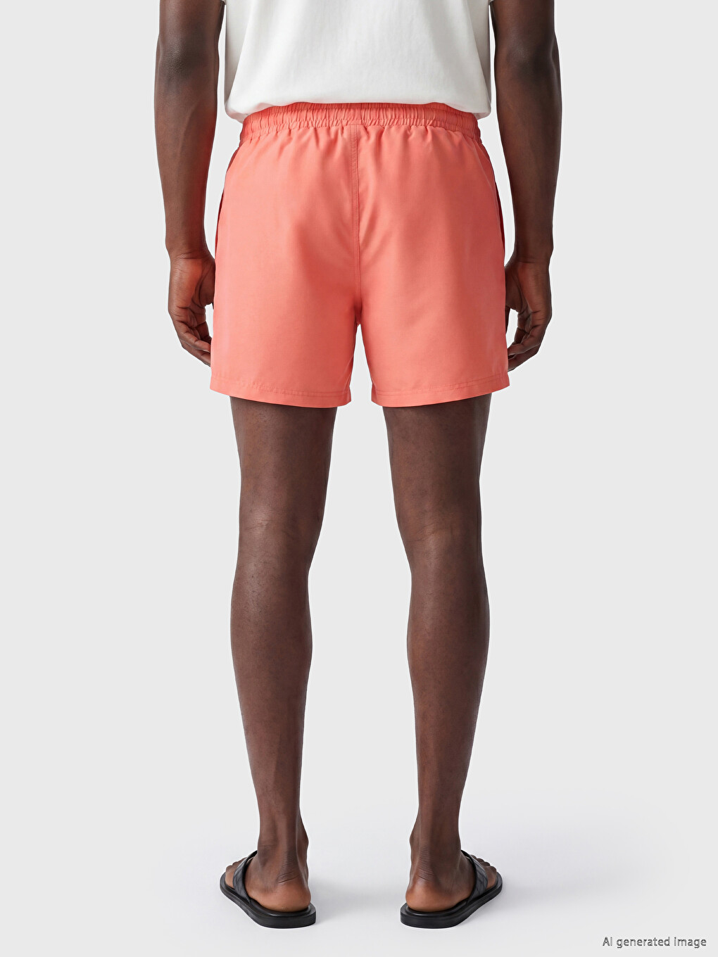 Man Orange Swimming Shorts-5